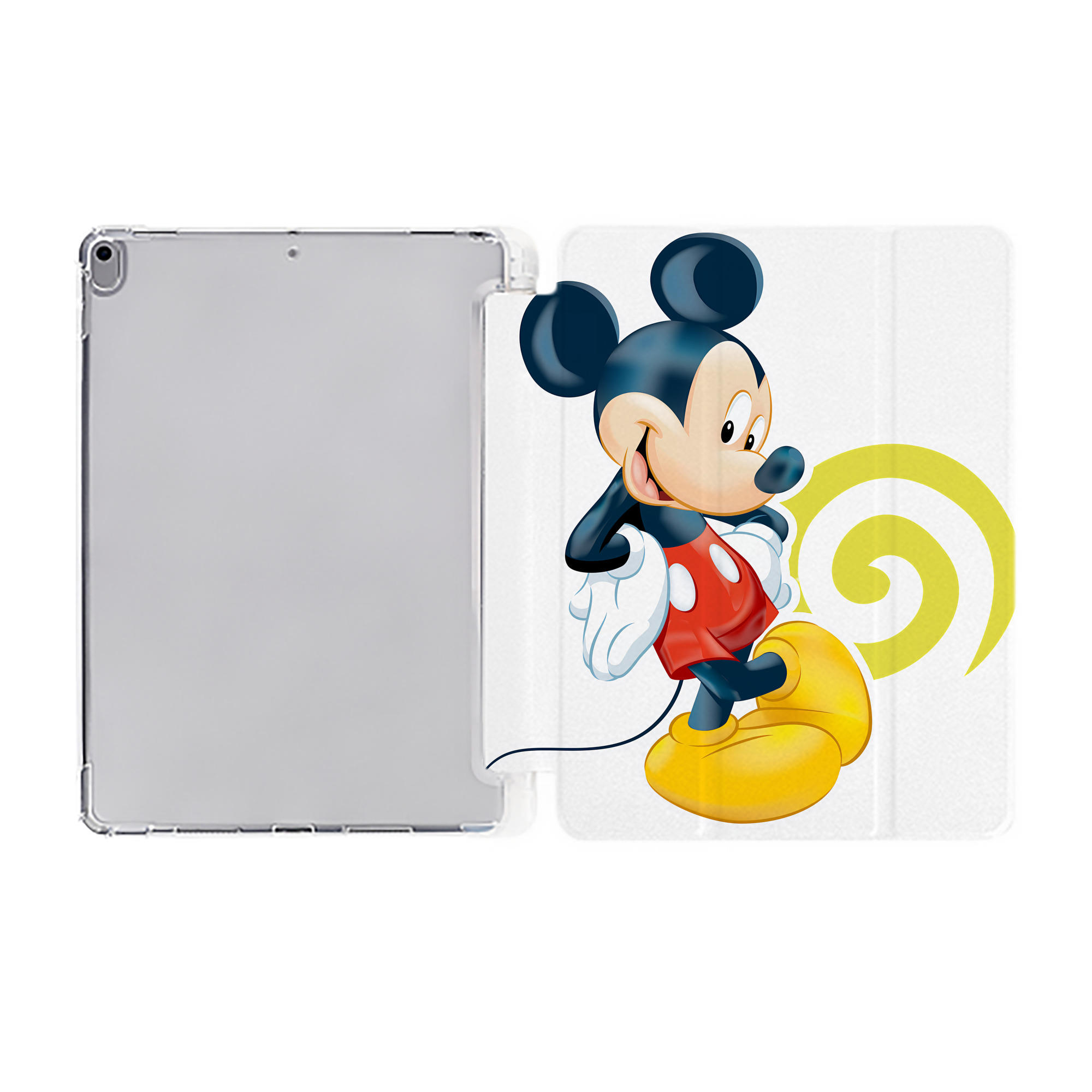 （画像用） ミッキーマウス Mickey Mouse IPad ケース ペン収納付き 三つ折りスタンド PUレザー×シリコン 対応機種9.5/10.5/10.9インチ
